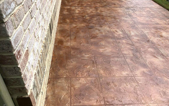 stained stamped concrete