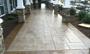 stamped concrete walkway