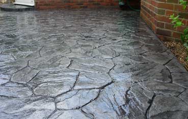stone pattern stamped concrete patio