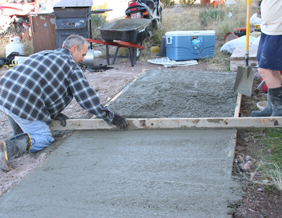 poured concrete patio