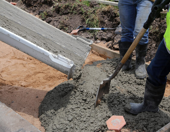 poured concrete patio