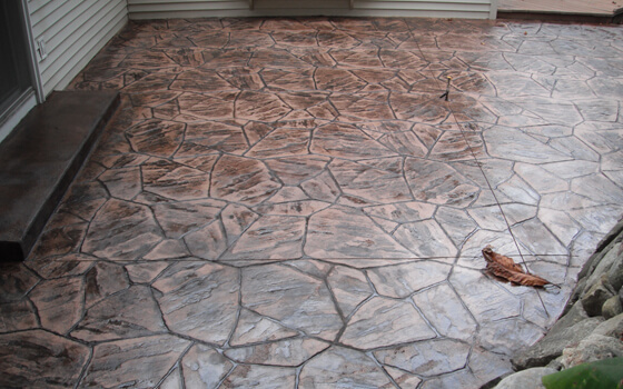 stone overlay concrete patio