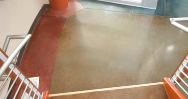 polished concrete basement floor