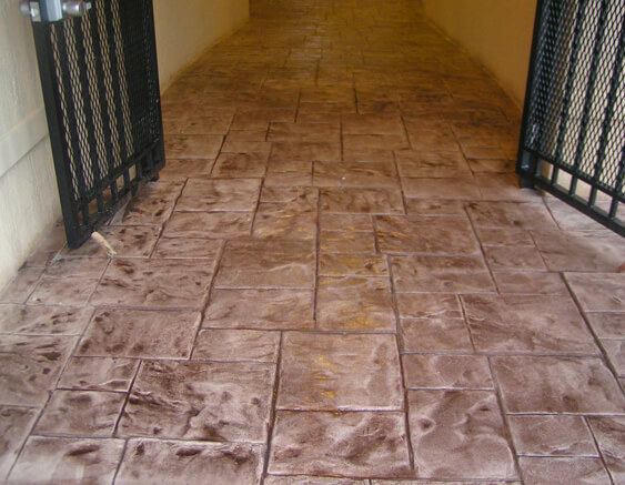stained concrete patio