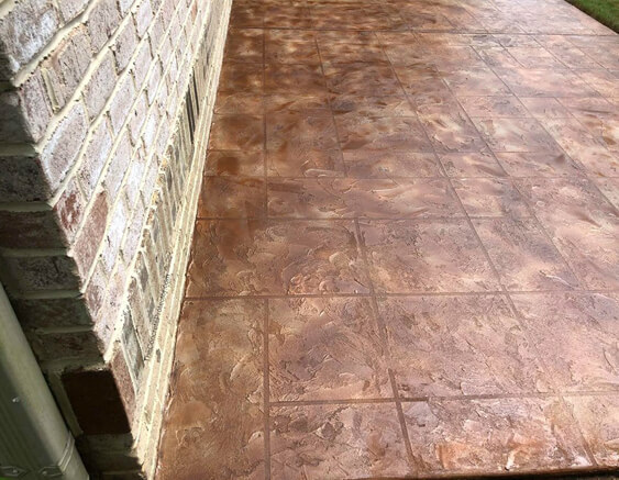stained concrete patio