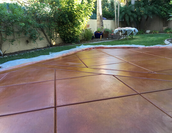stained concrete patio