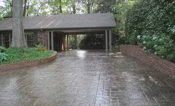 textured concrete patio