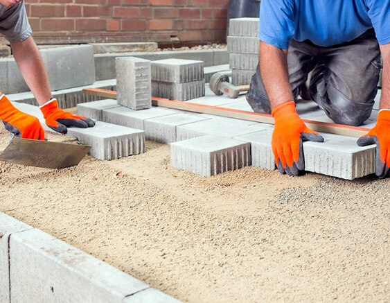 brick and concrete patio