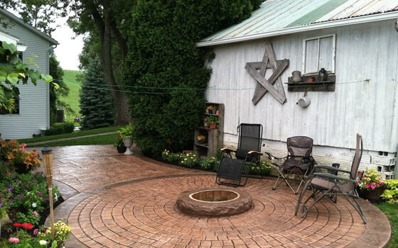 stamped concrete overlay patio