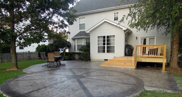 stained concrete patio