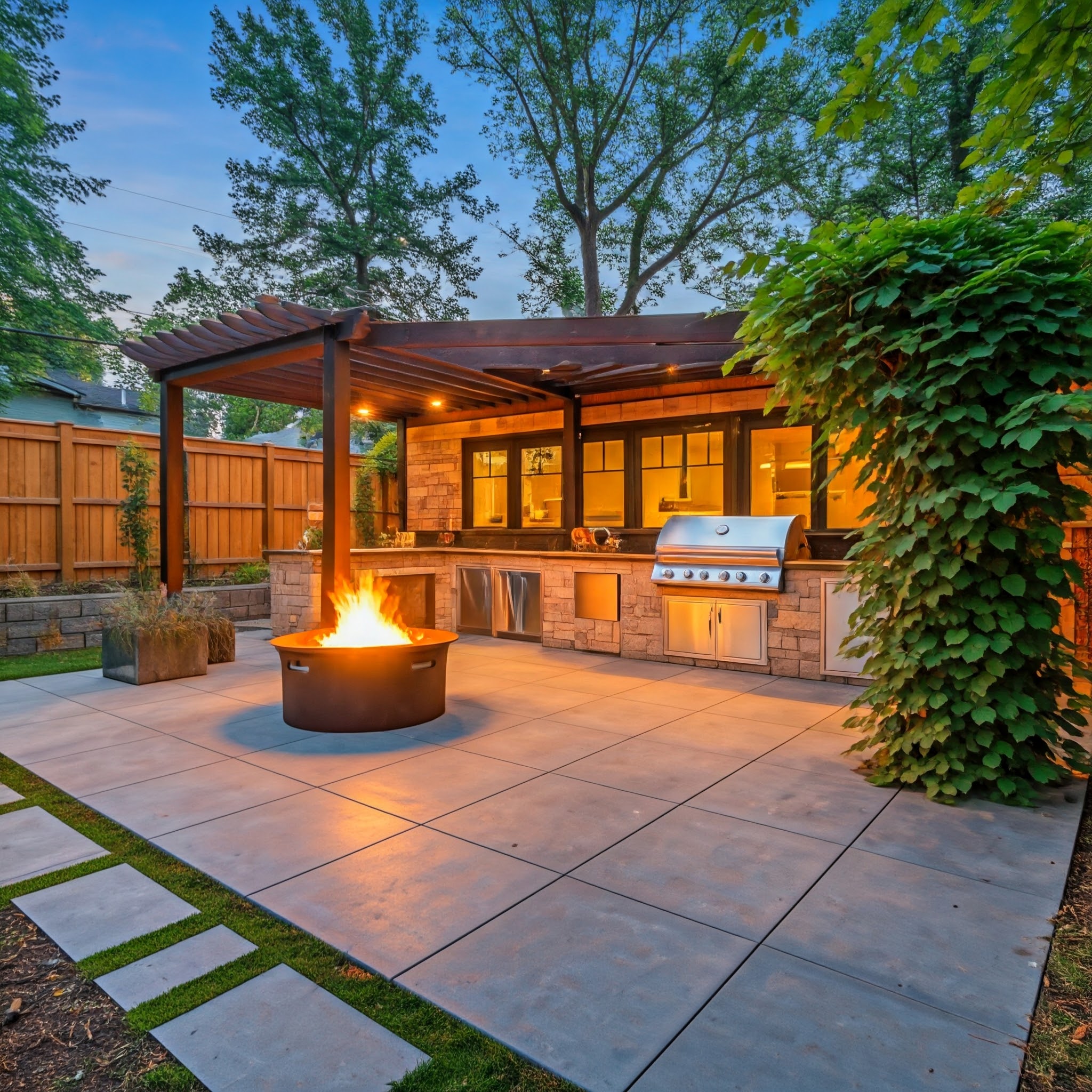 Enhance Your Backyard with a Concrete Patio and Outdoor Living Features